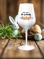 HODY, HODY, DO POHODY - bílá nerozbitná sklenice na víno 470 ml
