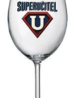 SUPERUČITEL (ZNAK) - čirá sklenice na víno 350 ml