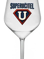 SUPERUČITEL (ZNAK) - čirá nerozbitná sklenice na víno 470 ml