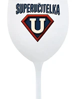 SUPERUČITELKA (ZNAK) - bílá sklenice na víno 350 ml