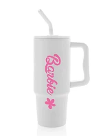 BARBIE - bílý cestovní termohrnek 900 ml