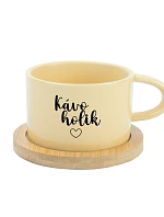 KÁVOHOLIK - žlutý hrníček makronka 200 ml