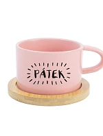 PÁTEK - růžový hrníček makronka 200 ml