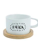 PÁTEK - bílý hrníček makronka 200 ml