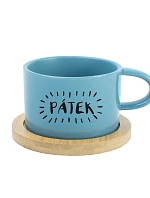 PÁTEK - modrý hrníček makronka 200 ml