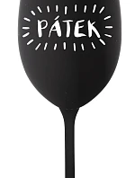 PÁTEK - černá sklenice na víno 350 ml