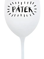 PÁTEK - bílá sklenice na víno 350 ml
