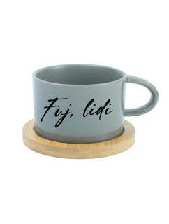 FUJ, LIDI - šedý hrníček makronka 200 ml