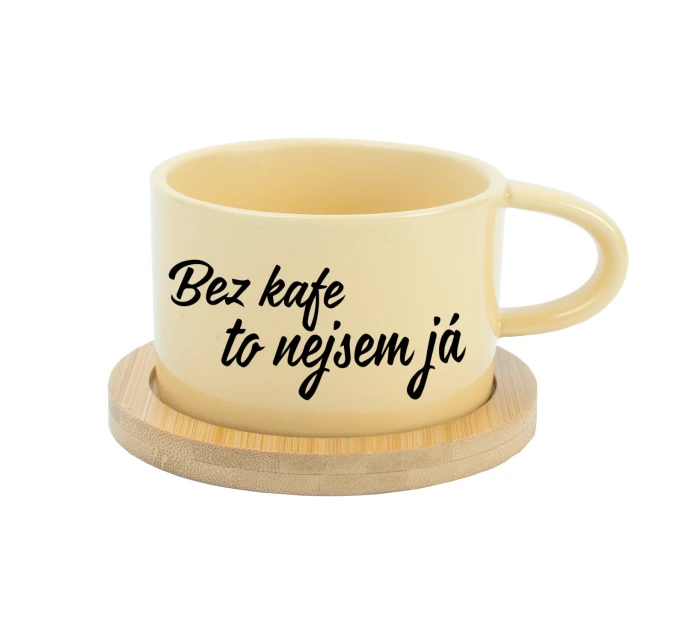 BEZ KAFE TO NEJSEM JÁ - žlutý hrníček makronka 200 ml BEZ KAFE TO NEJSEM JÁ - žlutý hrníček makronka 200 ml