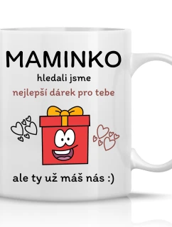 NEJLEPŠÍ DÁREK PRO MAMINKU - klasický bílý keramický hrníček 300 ml