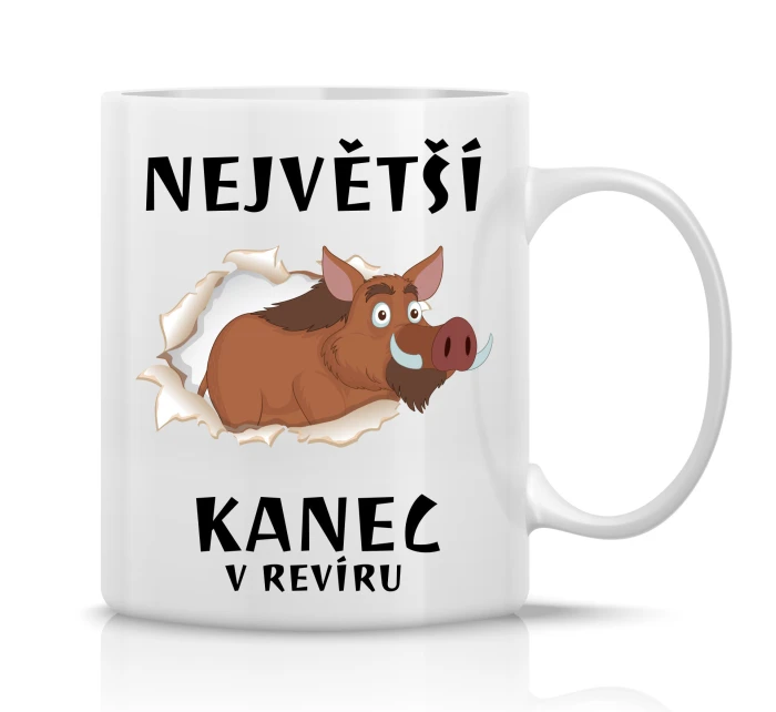 NEJVĚTŠÍ KANEC - klasický bílý keramický hrníček 300 ml NEJVĚTŠÍ KANEC - klasický bílý keramický hrníček 300 ml