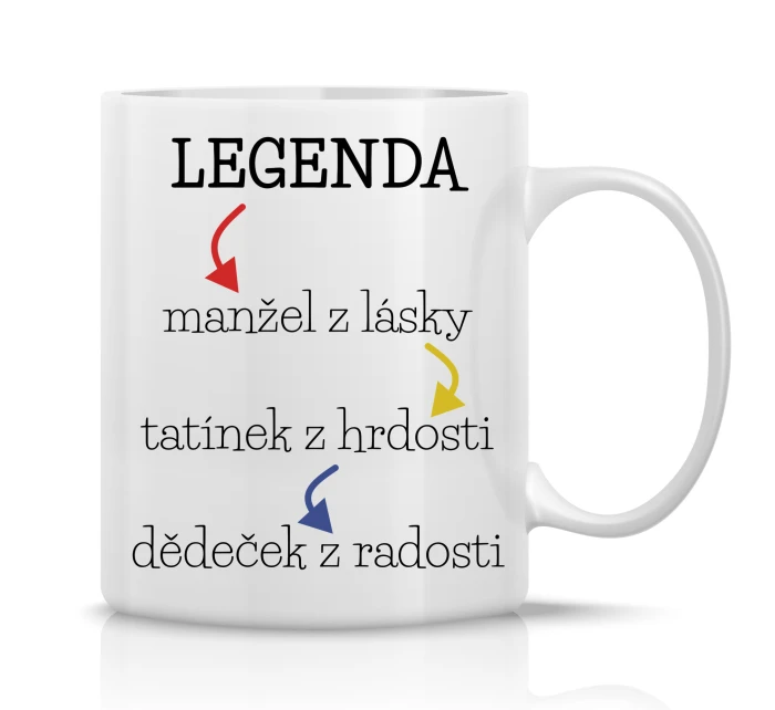 LEGENDA - klasický bílý keramický hrníček 300 ml LEGENDA - klasický bílý keramický hrníček 300 ml