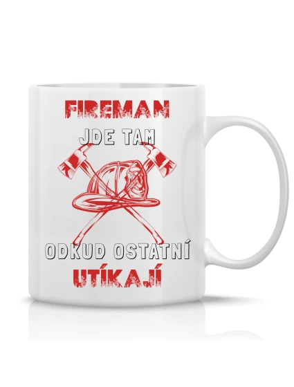 HASIČ - klasický bílý keramický hrníček 300 ml