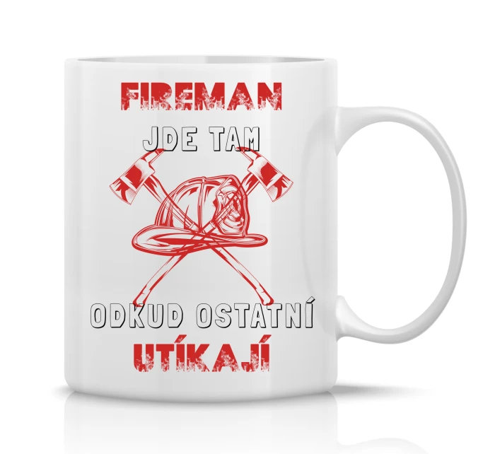HASIČ - klasický bílý keramický hrníček 300 ml HASIČ - klasický bílý keramický hrníček 300 ml