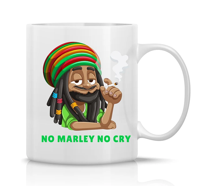 BOB MARLEY - klasický bílý keramický hrníček 300 ml BOB MARLEY - klasický bílý keramický hrníček 300 ml