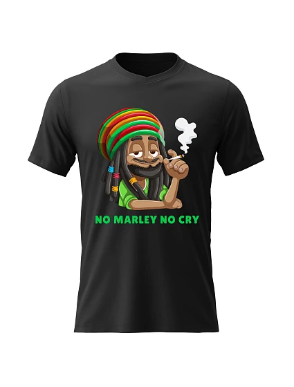 Pánské bavlněné tričko s potiskem - BOB MARLEY - černé Pánské bavlněné tričko s potiskem - BOB MARLEY - černé