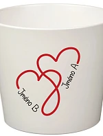 Bílý keramický květináč pro zamilované - malý