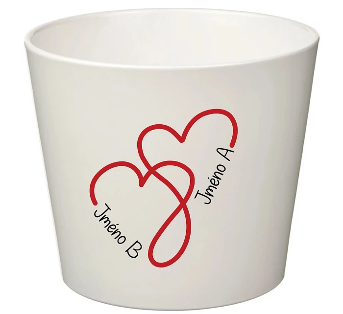 Bílý keramický květináč pro zamilované - malý Bílý keramický květináč pro zamilované - malý