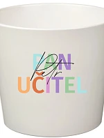 Bílý keramický květináč pro paní učitelku/pana učitele - velký