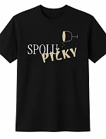 Dámské bavlněné tričko s potiskem - SPOLUPIČKY - černé