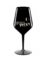 SPOLUPIČKY - černá nerozbitná sklenice na víno 470 ml