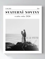 Personalizovaný magický fotoobraz v rámu - 40x50 - svatební noviny
