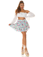 Sexy FEEL HAPPY Mini Flower Skirt
