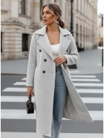 Dámský oversize kabát CASHMELY s dlouhým vázáním šedý FashionStreet NY0713