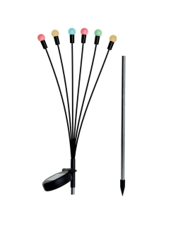 SOLÁRNÍ LAMPA TANČÍCÍ VE VĚTRU BAREVNÉ KOULE 6 LED 72CM