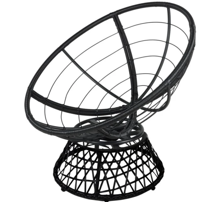 ZAHRADNÍ KŘESLO OTOČNÉ O 360 STUPŇŮ S ČERVENÝM POLŠTÁŘEM