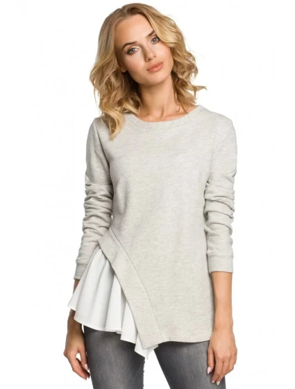 Dámská halenka model 20982635 Světle šedá - Moe Dámská halenka model 20982635 Světle šedá - Moe