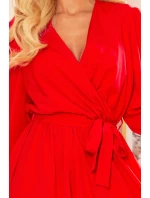 BINDY - Červené dámské šaty s dekoltem 339-1 BINDY - Červené dámské šaty s dekoltem 339-1