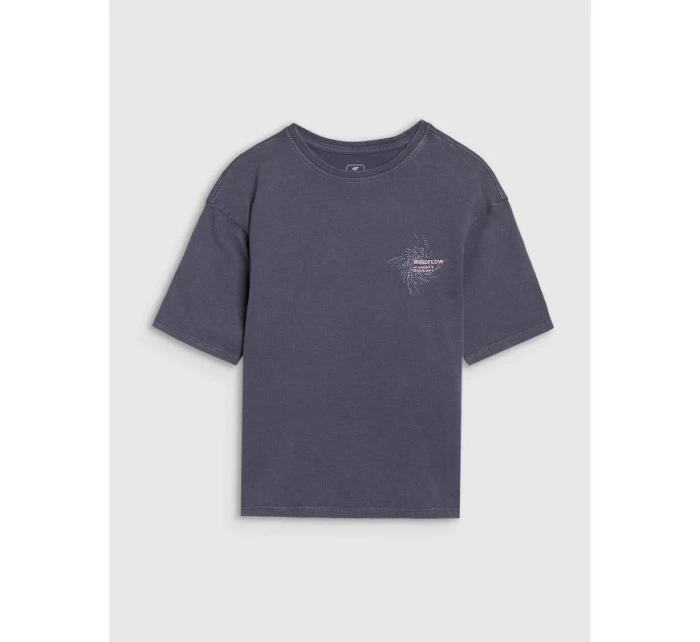 Dívčí tričko oversize s potiskem 4F 4FJWSS25TTSHF1853-22S