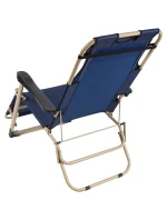 TURISTICKÉ VÍCEPOLOHOVÉ KŘESLO GARDA S OPĚRKOU HLAVY TMAVĚ MODRÁ - BÉŽOVÁ