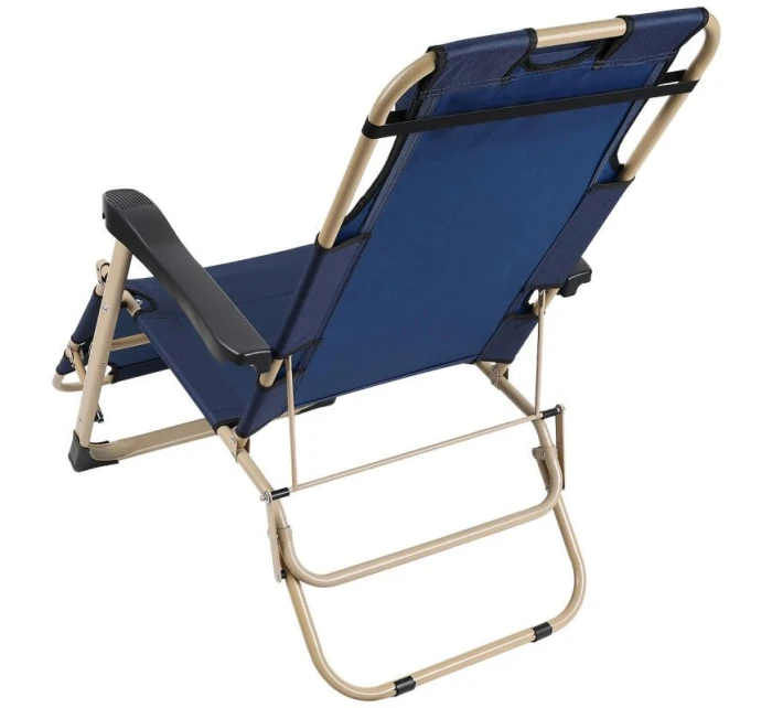 TURISTICKÉ VÍCEPOLOHOVÉ KŘESLO GARDA S OPĚRKOU HLAVY TMAVĚ MODRÁ - BÉŽOVÁ