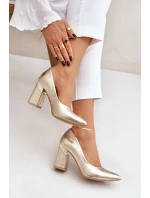 Kožené lodičky Lewski model 21682413 zlato - Boto