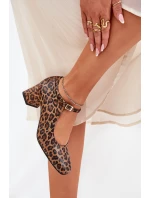 Kožené Lodičky Na Podpatku V   Hnědé model 21686516 - Laura Messi