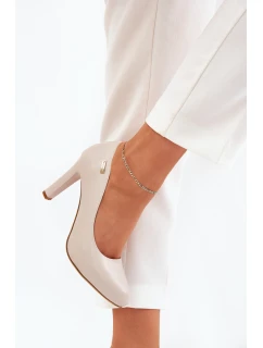 Dámské lodičky na podpatku světle béžové Sergio Leone Campbell