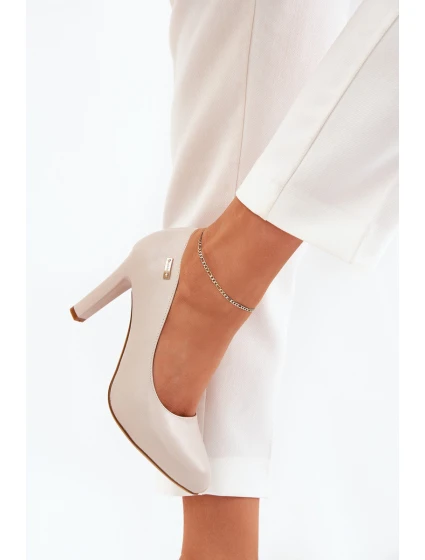 Dámské lodičky na podpatku světle béžové Sergio Leone Campbell Dámské lodičky na podpatku světle béžové Sergio Leone Campbell
