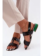 Dámské sandály z lakované kůže Maciejka K7455-01 Černé