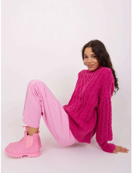 Sweter AT SW fuksjowy model 19018557 - FPrice Sweter AT SW fuksjowy model 19018557 - FPrice