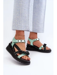 Dámské sandály s mašlí D&A zelená