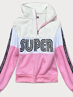 Okrová-růžová dámská sportovní mikina (26019)