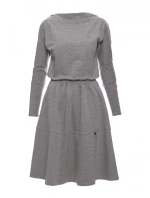 B087 Šaty midi střihu - šedé
