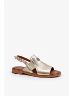 Dámské kožené sandály Zazoo zlaté Dámské kožené sandály Zazoo zlaté