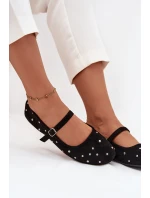 Dámské zdobené baleríny s páskem Olivisse – černé