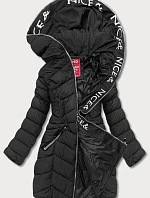 Černá dámská péřová bunda pro přechodné období (2M-001)