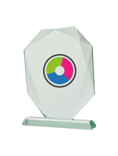 Skleněná trofej a pouzdro s barevným potiskem LuxorJet