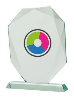 Skleněná trofej a pouzdro s barevným potiskem LuxorJet