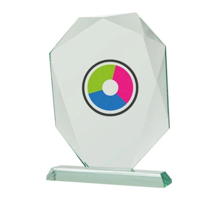 Skleněná trofej a pouzdro s barevným potiskem LuxorJet